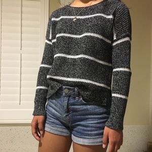 Hollister Black and White striped sweater